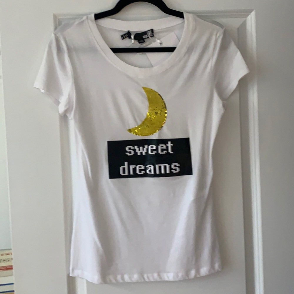 Moschino white tee US8 NWT